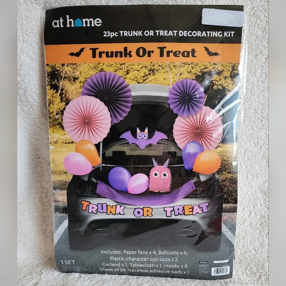 New Trunk or Treat Decorating Kit, Halloween decor Purple Pink Orange Monster